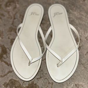 J Crew White Flip Flops Sandals